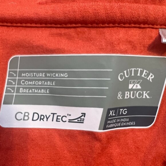 Cutter & Buck XL DryTec Orange Polo - Moisture Wicking Golf/Sports Shirt Sz XL - Picture 8 of 9